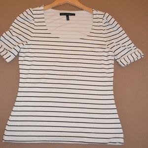 White House Black Market White/Black Striped Shirt